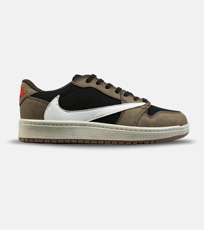 کفش کتانی مردانه قهوه ای مشکی کرم نایک NIKE travis scott مدل 8474 - Image 1