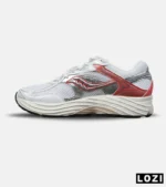 کفش کتانی مردانه و زنانه سفید نارنجی Saucony pro grid omni 9 مدل 8642 - Image 3