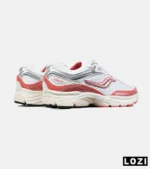 کفش کتانی مردانه و زنانه سفید نارنجی Saucony pro grid omni 9 مدل 8642 - Image 5
