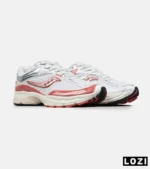 کفش کتانی مردانه و زنانه سفید نارنجی Saucony pro grid omni 9 مدل 8642 - Image 2