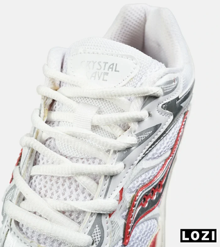 کفش کتانی مردانه و زنانه سفید نارنجی Saucony pro grid omni 9 مدل 8642 - Image 6