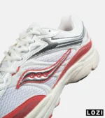 کفش کتانی مردانه و زنانه سفید نارنجی Saucony pro grid omni 9 مدل 8642 - Image 4