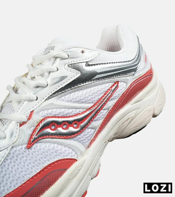 کفش کتانی مردانه و زنانه سفید نارنجی Saucony pro grid omni 9 مدل 8642 - Image 4