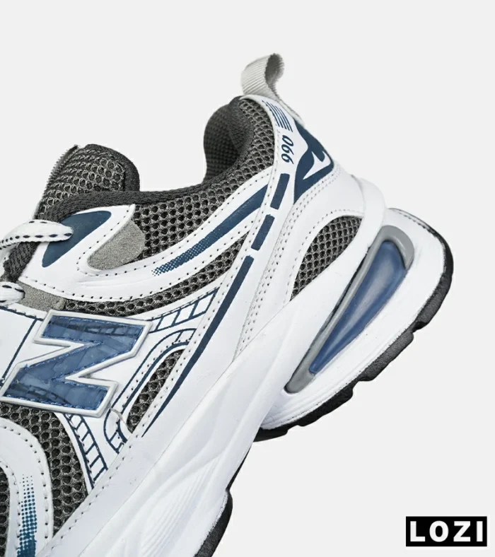 کفش کتانی مردانه و زنانه سفید طوسی آبی NEW BALANCE 990 مدل 8516 - Image 7
