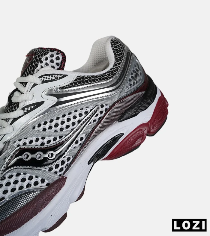 کفش کتانی مردانه و زنانه طوسی قرمز Saucony pro grid omni 9 مدل 8644 - Image 4