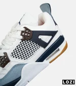 کتانی ساقدار بزرگ پا سفید آبی Nike air jordan 4 مدل 8450 - Image 7