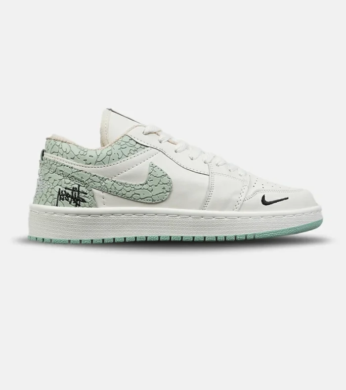 کفش کتانی مردانه و زنانه کرم سبز NIKE jordan 1 مدل 8789 - Image 1