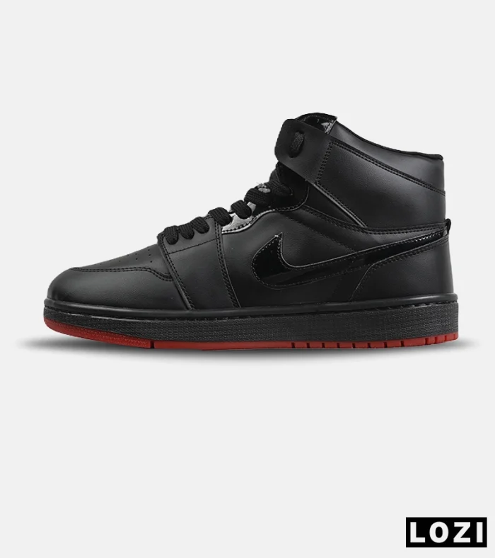 کفش کتانی ساقدار مردانه و زنانه مشکی قرمز NIKE jordan 1 مدل 8775 - Image 3