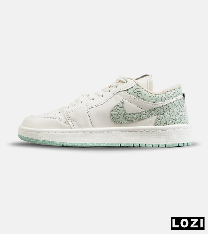 کفش کتانی مردانه و زنانه کرم سبز NIKE jordan 1 مدل 8789 - Image 5
