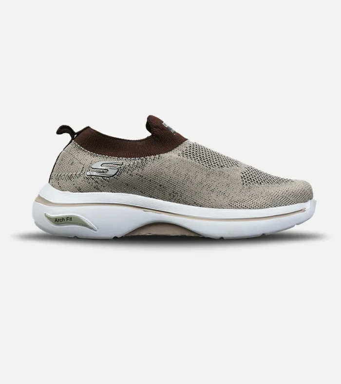 کفش کتانی طبی ورزشی کرم قهوه ای SKECHERS Archfit مدل 8818 - Image 1