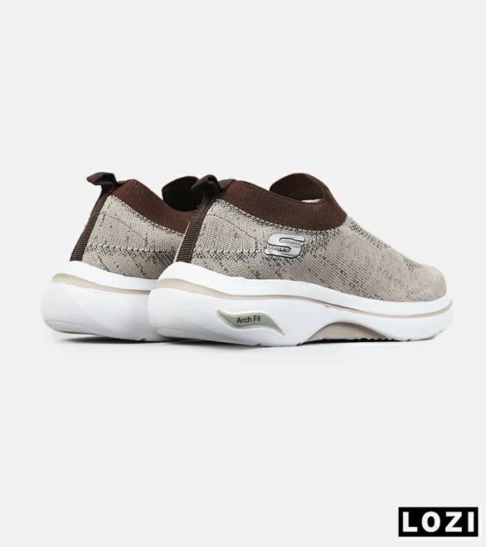 کفش کتانی طبی ورزشی کرم قهوه ای SKECHERS Archfit مدل 8818 - Image 3