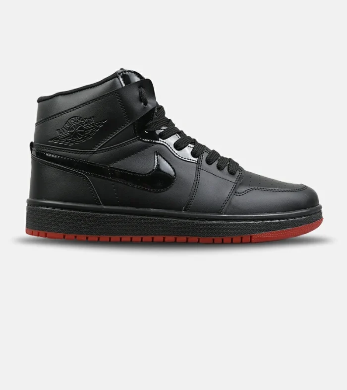 DSC04058 کفش کتانی ساقدار مردانه و زنانه مشکی قرمز NIKE jordan 1 مدل 8775 - Image 1