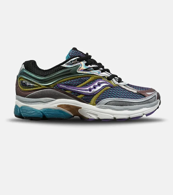 کفش کتانی مردانه و زنانه بنفش سبز طلایی Saucony pro grid omni 8 مدل 8898 - Image 1
