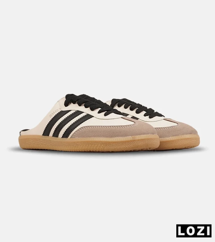 کفش آدیداس سامبا اسلاید کرم مشکی | مدل 9175 | کتانی Adidas Samba مردانه و زنانه - Image 2