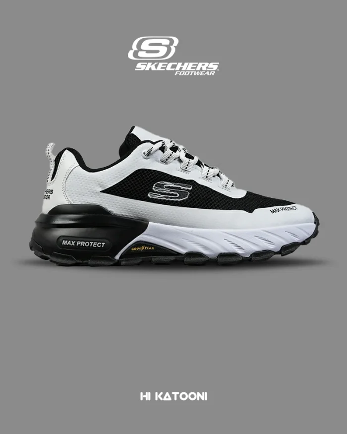 کفش کتانی طبی ورزشی سفید مشکی SKECHERS max protect مدل 8554 - Image 1