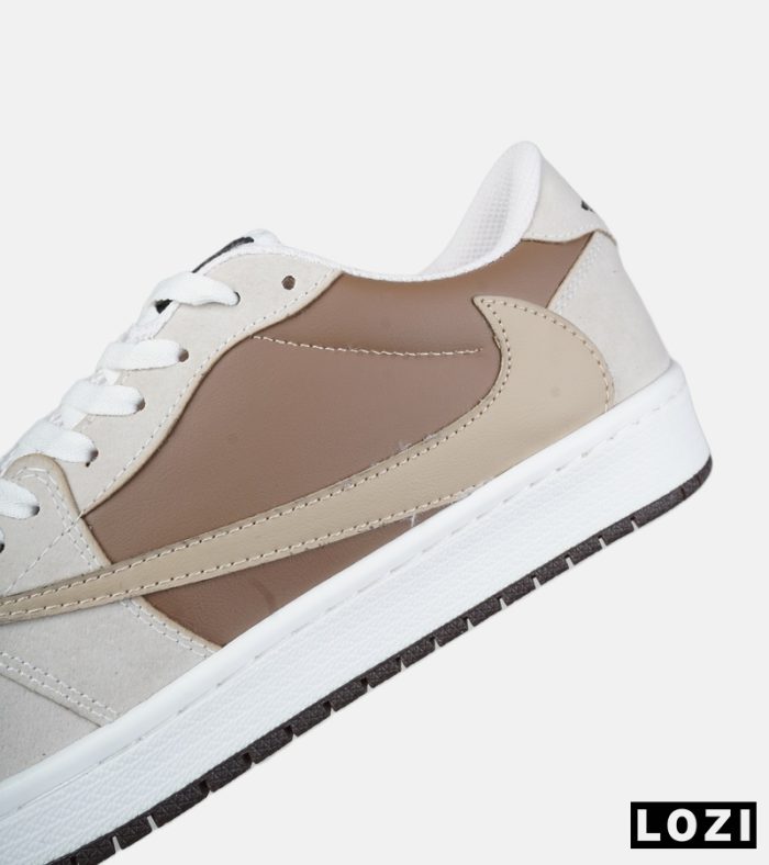 کفش کتانی مردانه و زنانه سفید کرم قهوه ای 1 NIKE AIR JORDAN مدل 8457 - Image 4